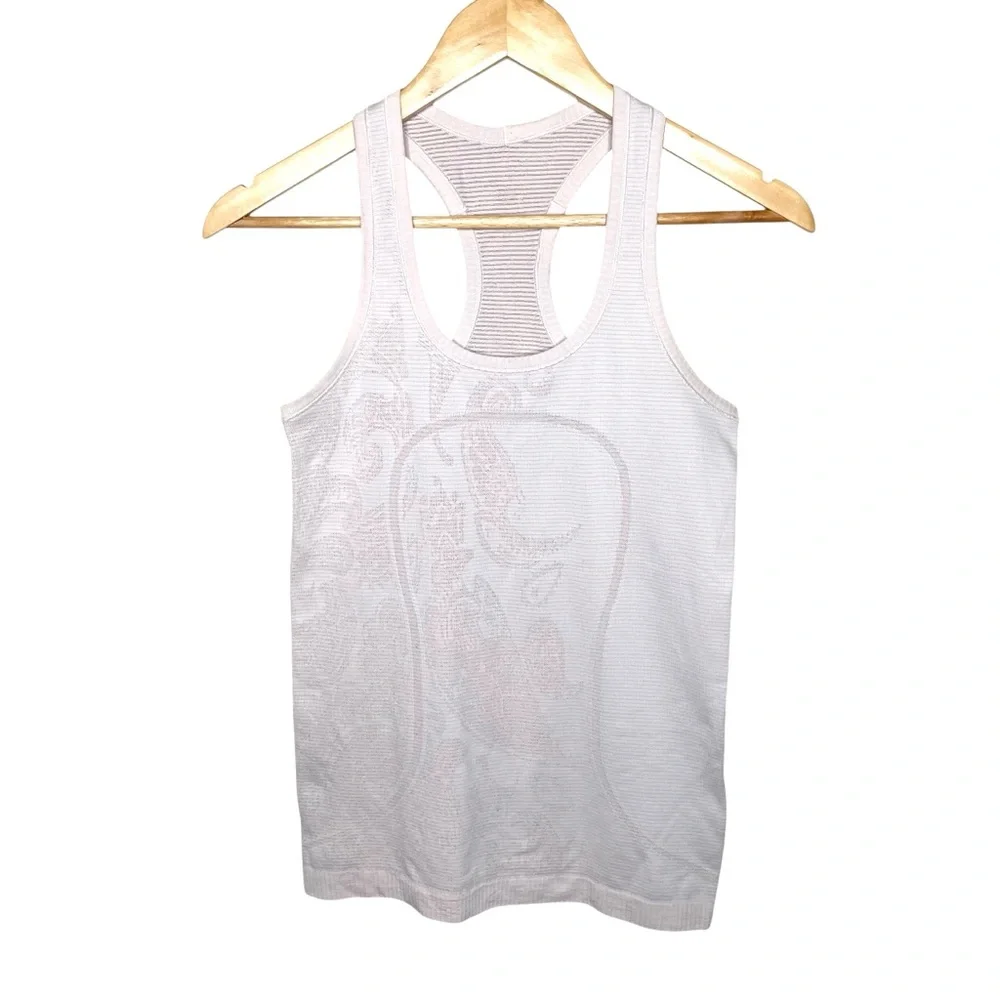 lululemon Run Swiftly Tech Racerback *Paisley‎ Heathered Pretty Pink Sz 4
